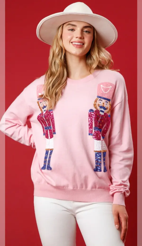 sequin embroidered nutcracker sweatshirt - Image 2