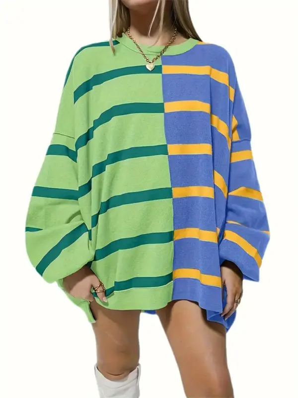 Women's Striped Long Sleeve Sweater