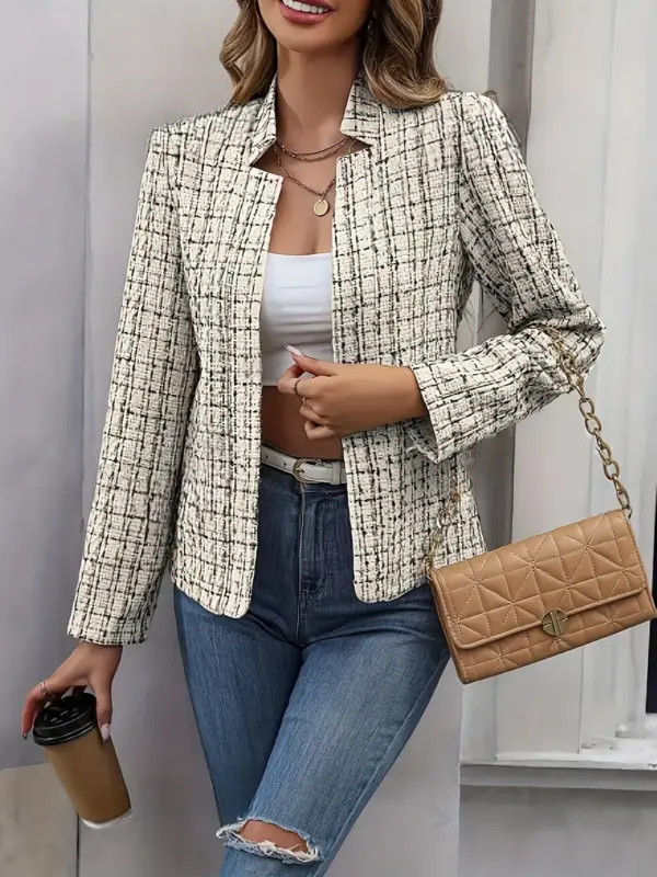 Ladies business style plaid suit - Image 3
