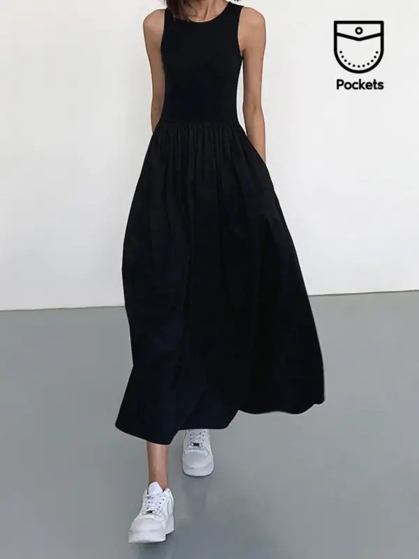 Leisure Crew Neck Long Dress - Image 4