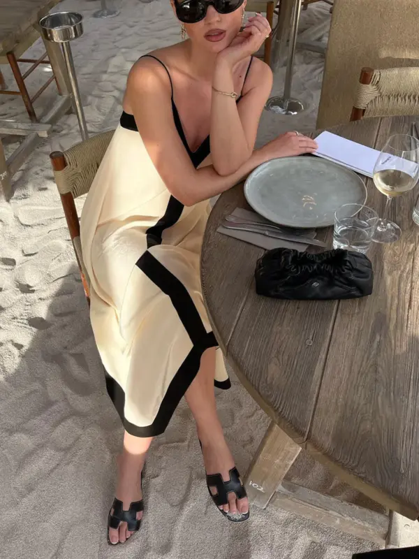 Sicily Old Money Aesthetics Slip Long Dress - Image 2