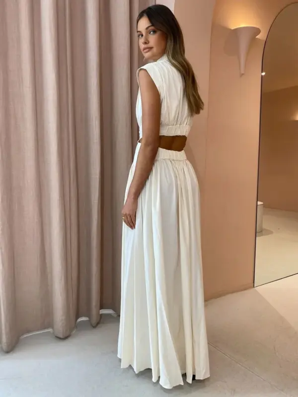 Mock Neck Cut Out Long Dress - Image 4