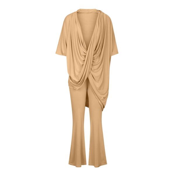 Ladies V-neck half-sleeve two-piece suit - Image 3