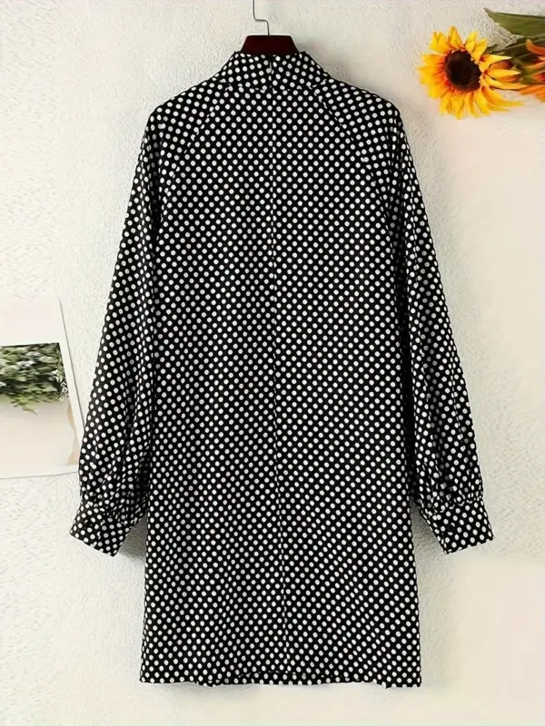 Women's long-sleeved dresses polka dot dresses - Image 3