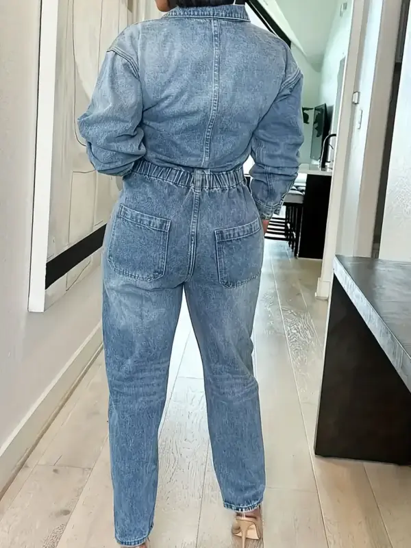 Slim fit denim jumpsuit - Image 3