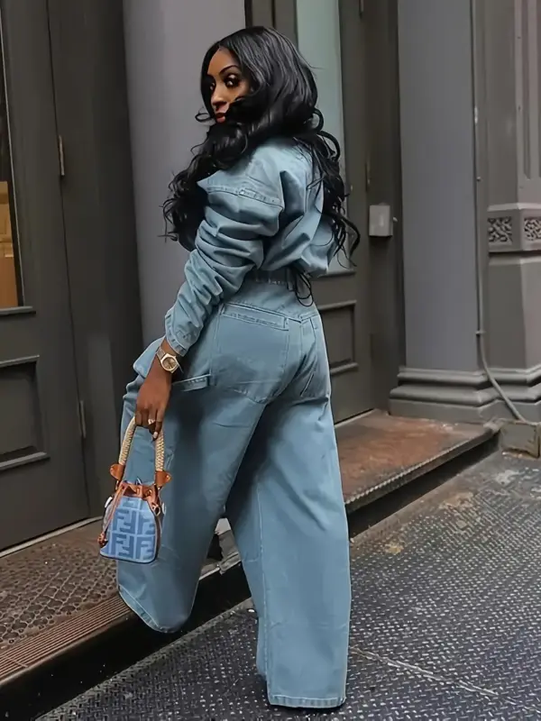 Women's two-piece denim outfit - Image 2