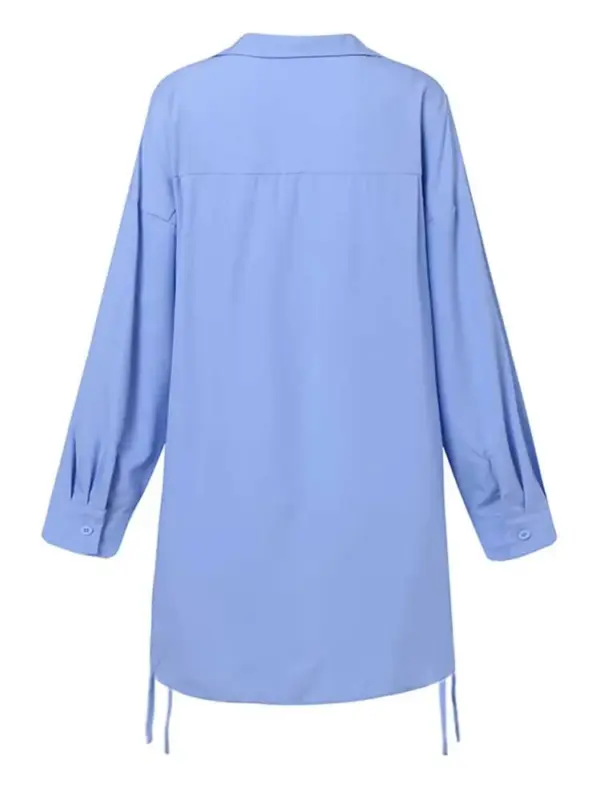 Stylish blue asymmetrical shirt - Image 3