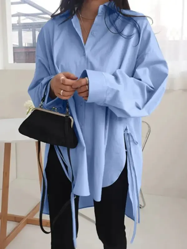 Stylish blue asymmetrical shirt