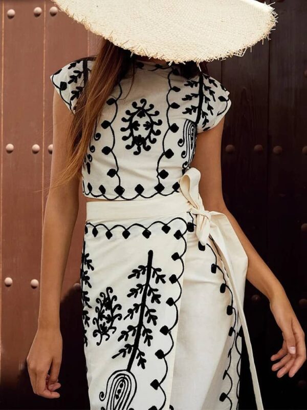 Fashion Print Holiday Style Two-Piece Set - Image 3