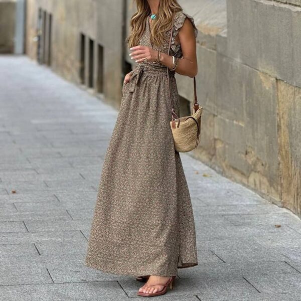 Temperament printed mid-length dress - Image 4