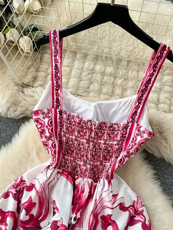 Bohemian floral slim-fit slip dress - Image 3