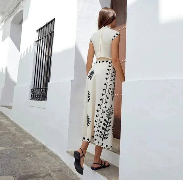 Fashion Print Holiday Style Two-Piece Set - Image 2