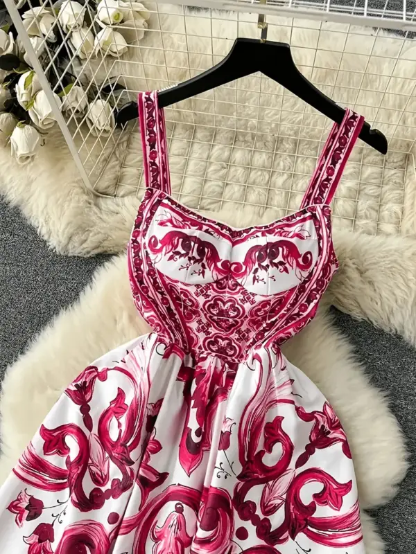 Bohemian floral slim-fit slip dress - Image 4