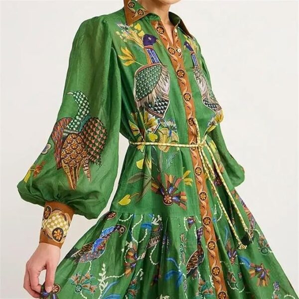 Women's long-sleeved floral beach dress - Image 3