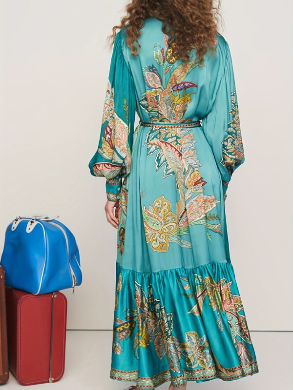 Retro style lantern sleeve dress - Image 2
