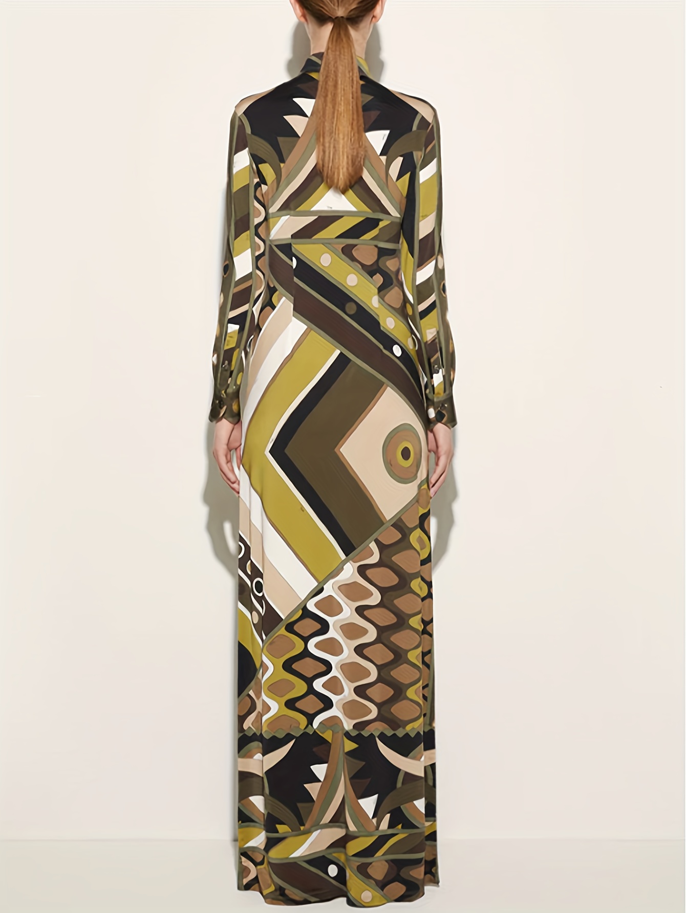 New Style Print Long Sleeve Ribbed Holiday Style Dress - Image 4