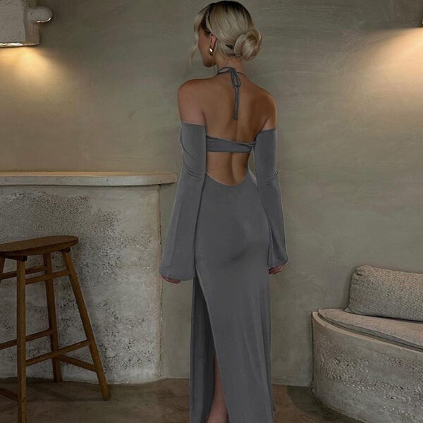 Slit solid color tube top dress - Image 2