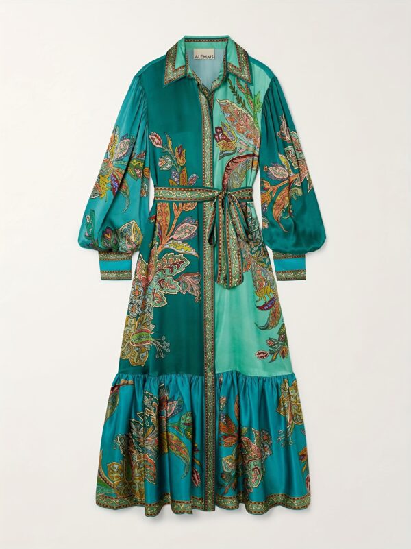 Retro style lantern sleeve dress - Image 3