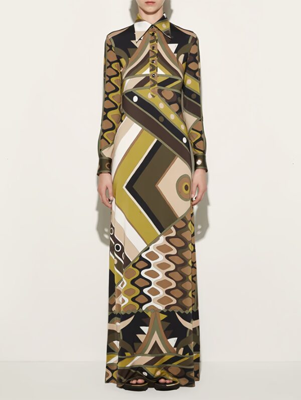 New Style Print Long Sleeve Ribbed Holiday Style Dress