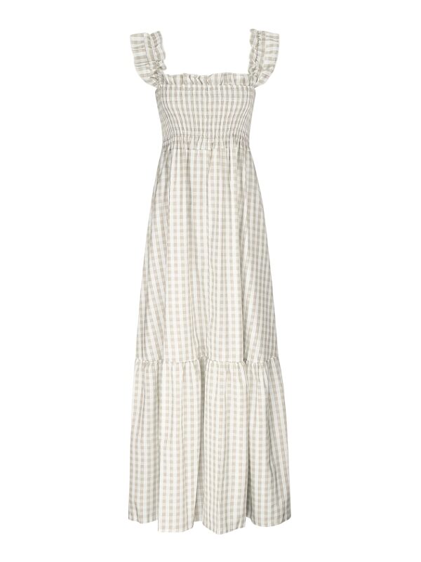 Sleeveless Plaid Flowing Pleated Maxi Dress - Image 2